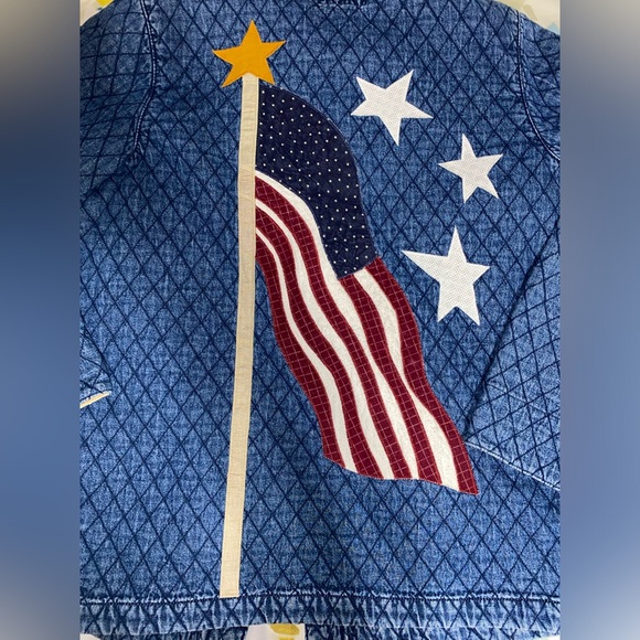 Vintage Haik’s Denim Jacket Quilt Blue Button - Picture 6 of 7